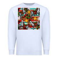 White christmas horse leopard tartan Premium Sweatshirt - FaDigitalArtStudio