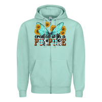 Seafoam created with a purpose Zipper Hoodie - texasbilliewilder