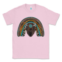 Bubblegum Pink western rainbow with bison Classic Tee - RanaPortraitStore