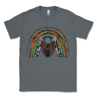 Charcoal Heather western rainbow with bison Classic Tee - RanaPortraitStore