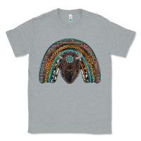 Heather Grey western rainbow with bison Classic Tee - RanaPortraitStore