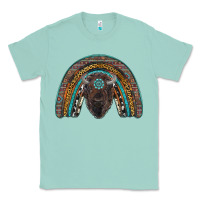 Seafoam western rainbow with bison Classic Tee - RanaPortraitStore