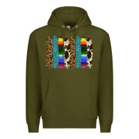 Army Green serape leopard tooled leather cowhide background Premium Hoodie - RanaPortraitStore
