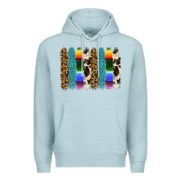 Blue Mist serape leopard tooled leather cowhide background Premium Hoodie - RanaPortraitStore