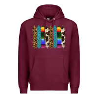 Burgundy serape leopard tooled leather cowhide background Premium Hoodie - RanaPortraitStore