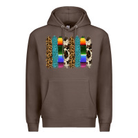Coffee serape leopard tooled leather cowhide background Premium Hoodie - RanaPortraitStore