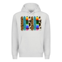 Dove Grey serape leopard tooled leather cowhide background Premium Hoodie - RanaPortraitStore