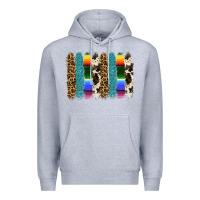 Heather Grey serape leopard tooled leather cowhide background Premium Hoodie - RanaPortraitStore
