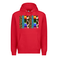 Red serape leopard tooled leather cowhide background Premium Hoodie - RanaPortraitStore