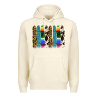 Sandshell serape leopard tooled leather cowhide background Premium Hoodie - RanaPortraitStore