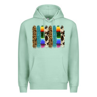 Seafoam serape leopard tooled leather cowhide background Premium Hoodie - RanaPortraitStore