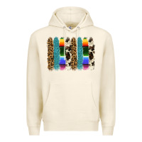 Tofu serape leopard tooled leather cowhide background Premium Hoodie - RanaPortraitStore