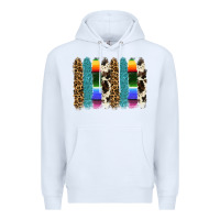 White serape leopard tooled leather cowhide background Premium Hoodie - RanaPortraitStore