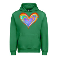 Emerald Watercolor Pride Heart Urban Hoodie - Jasminsmagicworld