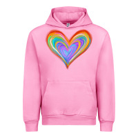 Fuchsia Pink Watercolor Pride Heart Urban Hoodie - Jasminsmagicworld