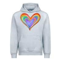 Heather Grey Watercolor Pride Heart Urban Hoodie - Jasminsmagicworld