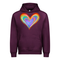 Mauve Wine Watercolor Pride Heart Urban Hoodie - Jasminsmagicworld