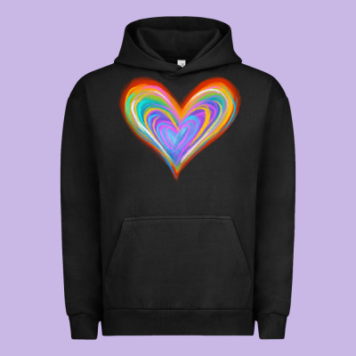 Watercolor Pride Heart Urban Hoodie Designed By Jasminsmagicworld