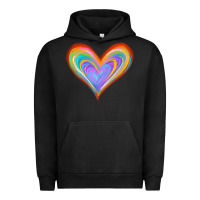 Pigment Black Watercolor Pride Heart Urban Hoodie - Jasminsmagicworld