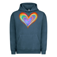 Pigment Midnight Navy Watercolor Pride Heart Urban Hoodie - Jasminsmagicworld
