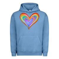 Pigment Pebble Blue Watercolor Pride Heart Urban Hoodie - Jasminsmagicworld
