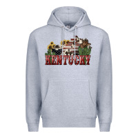 Heather Grey kentucky Premium Hoodie - NancyCooperArtShop