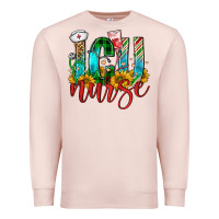 Pale Pink christmas icu nurse Premium Sweatshirt - FaDigitalArtStudio