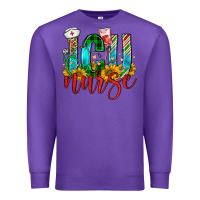 Purple christmas icu nurse Premium Sweatshirt - FaDigitalArtStudio