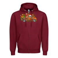 Burgundy christmas gingerbread truck Zipper Hoodie - Zillion Design Studio