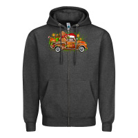 Charcoal Heather christmas gingerbread truck Zipper Hoodie - Zillion Design Studio