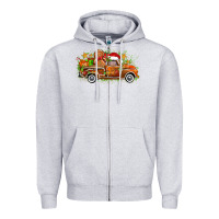 Heather Grey christmas gingerbread truck Zipper Hoodie - Zillion Design Studio