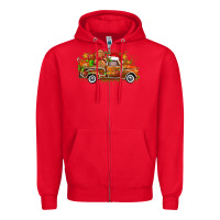Red christmas gingerbread truck Zipper Hoodie - Zillion Design Studio