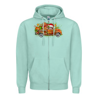Seafoam christmas gingerbread truck Zipper Hoodie - Zillion Design Studio