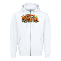 White christmas gingerbread truck Zipper Hoodie - Zillion Design Studio