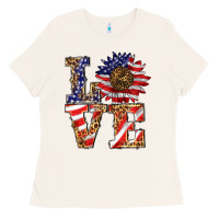 Bone patriotic sunflower love Ladies Tee - BarkalooDesign