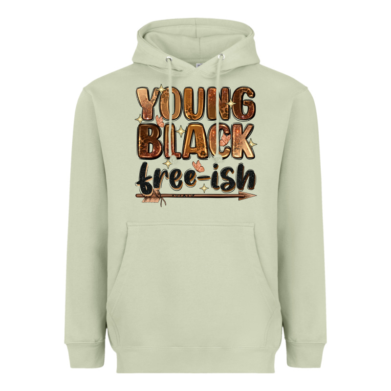 Young Black Free-ish Heavyweight Hoodie by Zillion Design Studio | Teevron