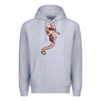 Heather Grey pink seahorse Premium Hoodie - LillyAllenDesigns