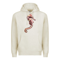 Oatmeal Heather pink seahorse Premium Hoodie - LillyAllenDesigns