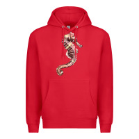 Red pink seahorse Premium Hoodie - LillyAllenDesigns