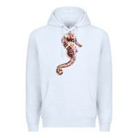 White pink seahorse Premium Hoodie - LillyAllenDesigns