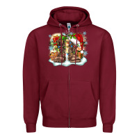 Burgundy army christmas Zipper Hoodie - Zillion Design Studio