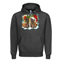 Charcoal Heather army christmas Zipper Hoodie - Zillion Design Studio