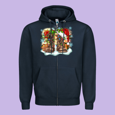 Army Christmas Zipper Hoodie Designed By Zillion Design Studio