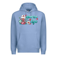 Colony Blue nurse life gnomies Premium Hoodie - BarkalooDesign