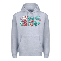 Heather Grey nurse life gnomies Premium Hoodie - BarkalooDesign
