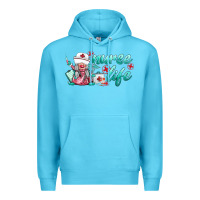 Ocean Blue nurse life gnomies Premium Hoodie - BarkalooDesign