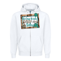 White feeling kinda idgafish today Zipper Hoodie - texasbilliewilder