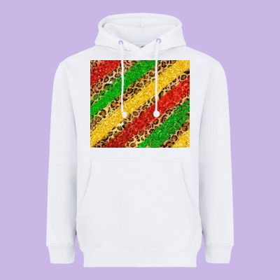 African Colors Leopard Heavyweight Hoodie Designed By Zillion Design Studio