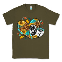 Army Green cowhide leopard hearts Classic Tee - texasbilliewilder