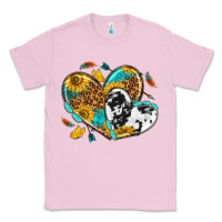 Bubblegum Pink cowhide leopard hearts Classic Tee - texasbilliewilder